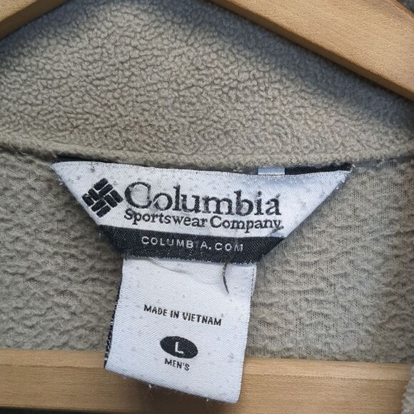 Columbia Khaki Fleece Full Zip Jacket Men's Size Large - Picture 6 of 9